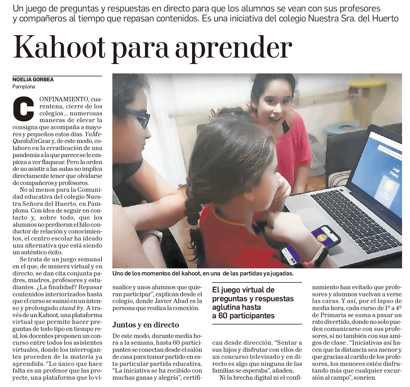 Noticia iniciativa el Huerto 22-04-20